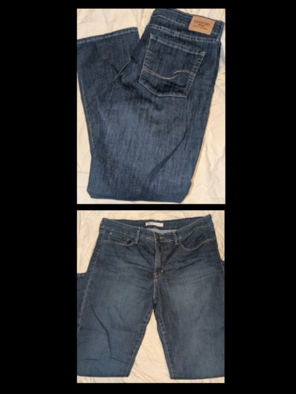 Levi Strauss Signature Totally Shaping Straight Stretch Jeans Womens 16S 33x28